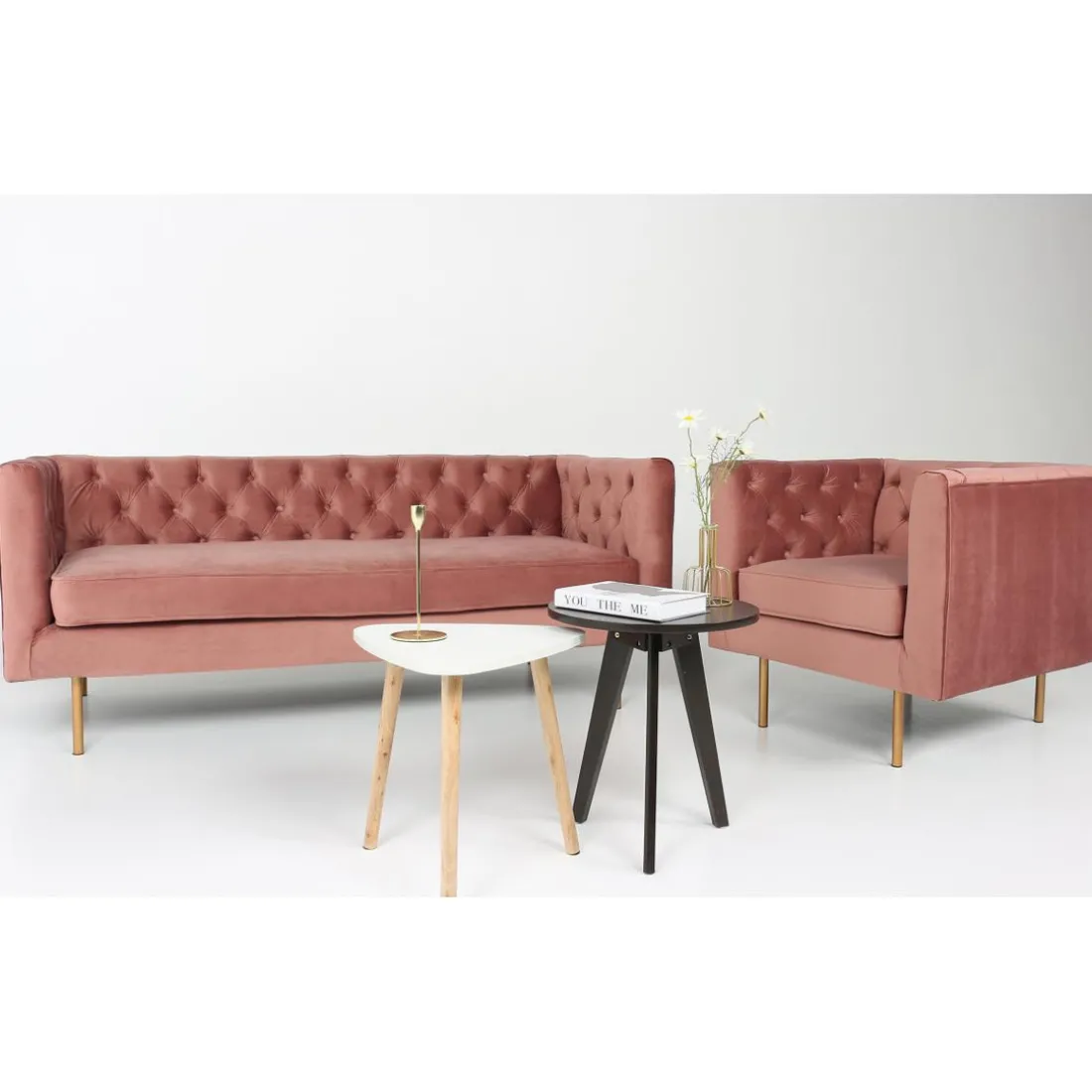 Canapé en Velours Rose 3 places SEE LY