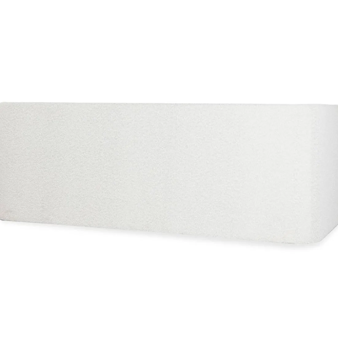 Canapé moderne 3 places style cubique Fredonia Tissu bouclette Crème
