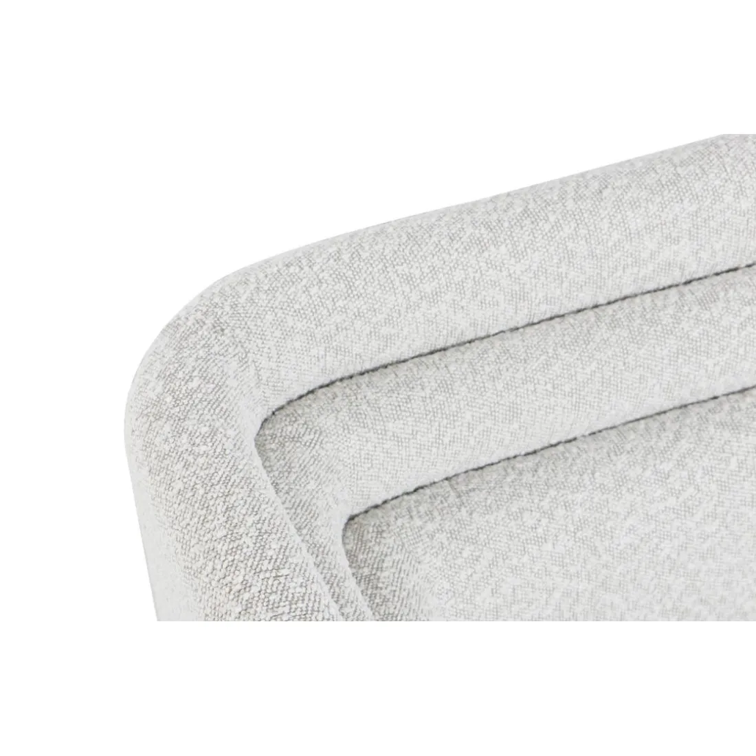 Canapé moderne 3 places style cubique Fredonia Tissu bouclette Crème