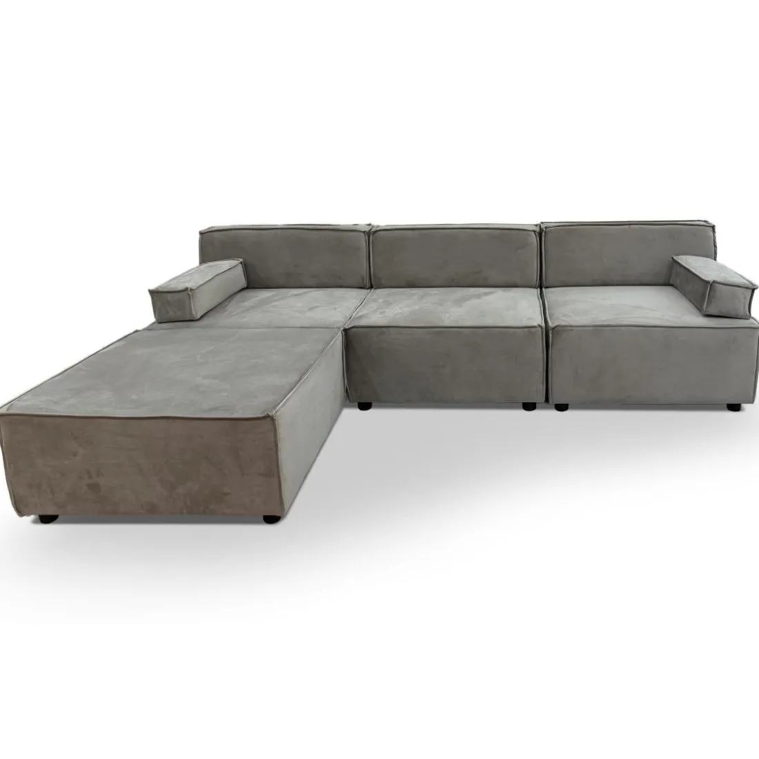Canapé modulable Benoit Velours Taupe grisé