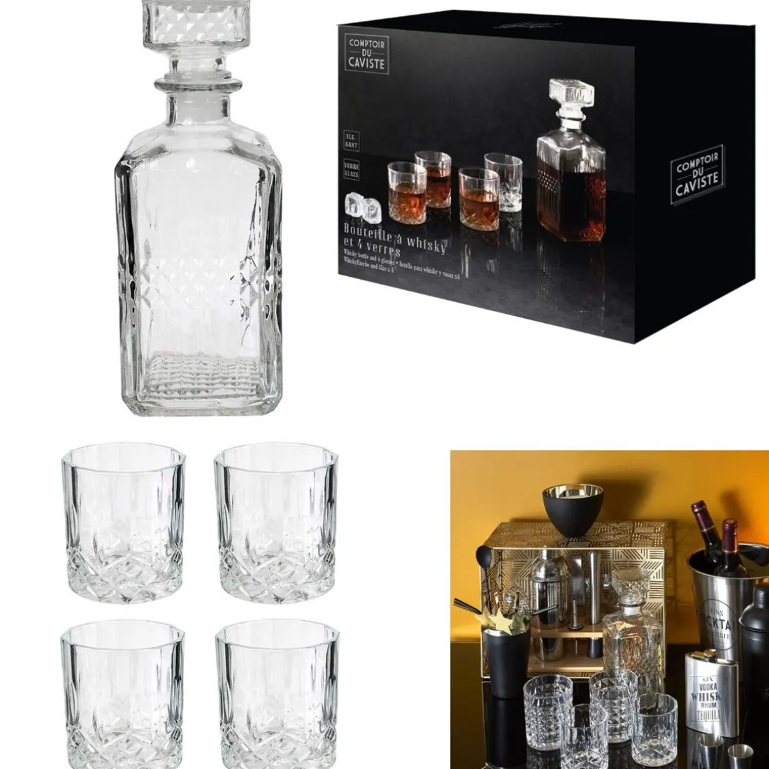 Carafe À Whisky Et Verre X4 M8