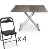 Carrera Bois Vintage avec 4 chaises pliantes Glossy Noir