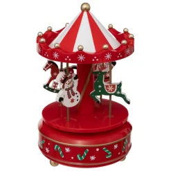 Carrousel musical père noël et bonhomme de neige