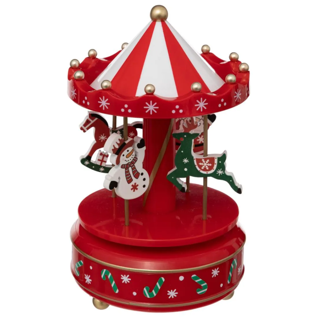 Carrousel musical père noël et bonhomme de neige