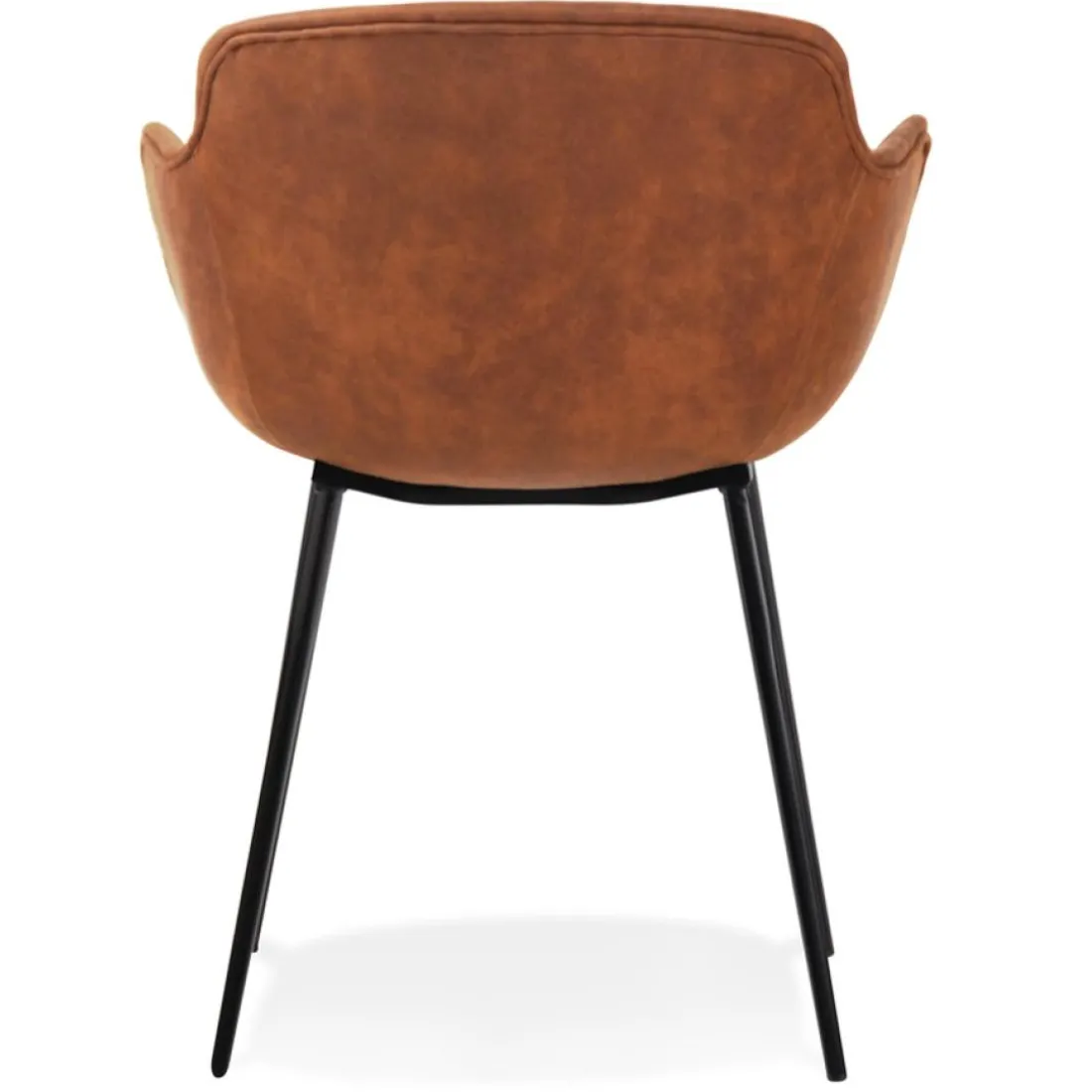Chaise avec accoudoirs 'DERBY' en microfibre brune
