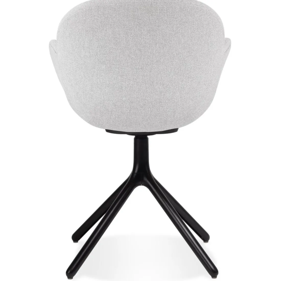Chaise avec accoudoirs 'LIBRA' en tissu gris clair et métal noir