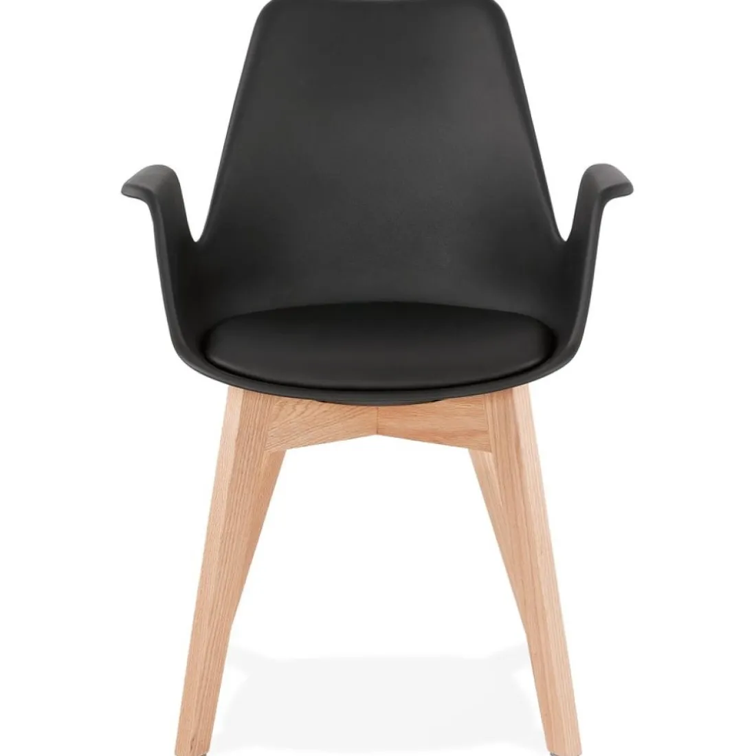 Chaise avec accoudoirs 'MISTRAL' noire style scandinave