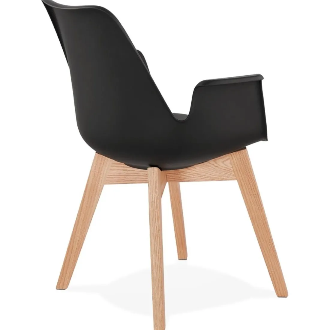 Chaise avec accoudoirs 'MISTRAL' noire style scandinave