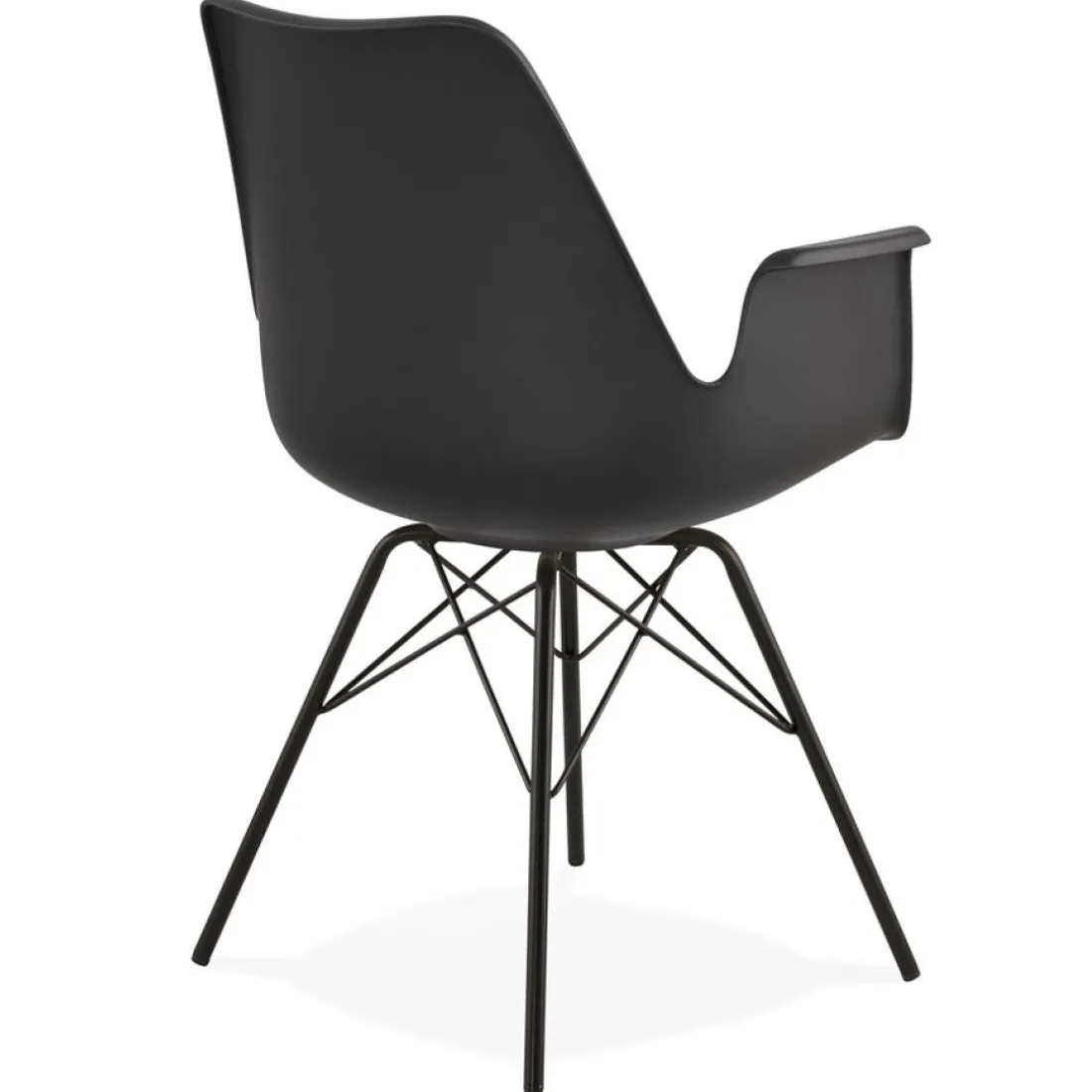 Chaise avec accoudoirs 'SALY' noire style industriel