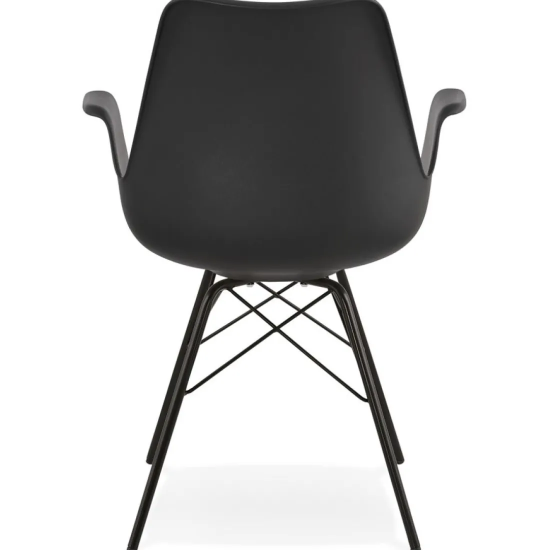 Chaise avec accoudoirs 'SALY' noire style industriel