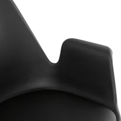 Chaise avec accoudoirs 'SALY' noire style industriel