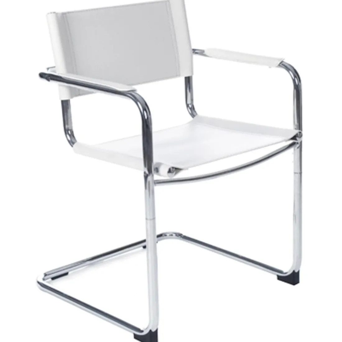 Chaise d'accueil visiteur 'KA' blanche pour bureau ou salle de réunion