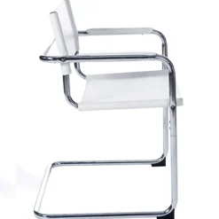 Chaise d'accueil visiteur 'KA' blanche pour bureau ou salle de réunion