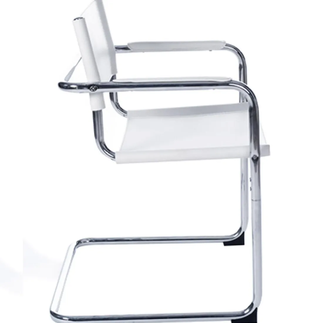 Chaise d'accueil visiteur 'KA' blanche pour bureau ou salle de réunion
