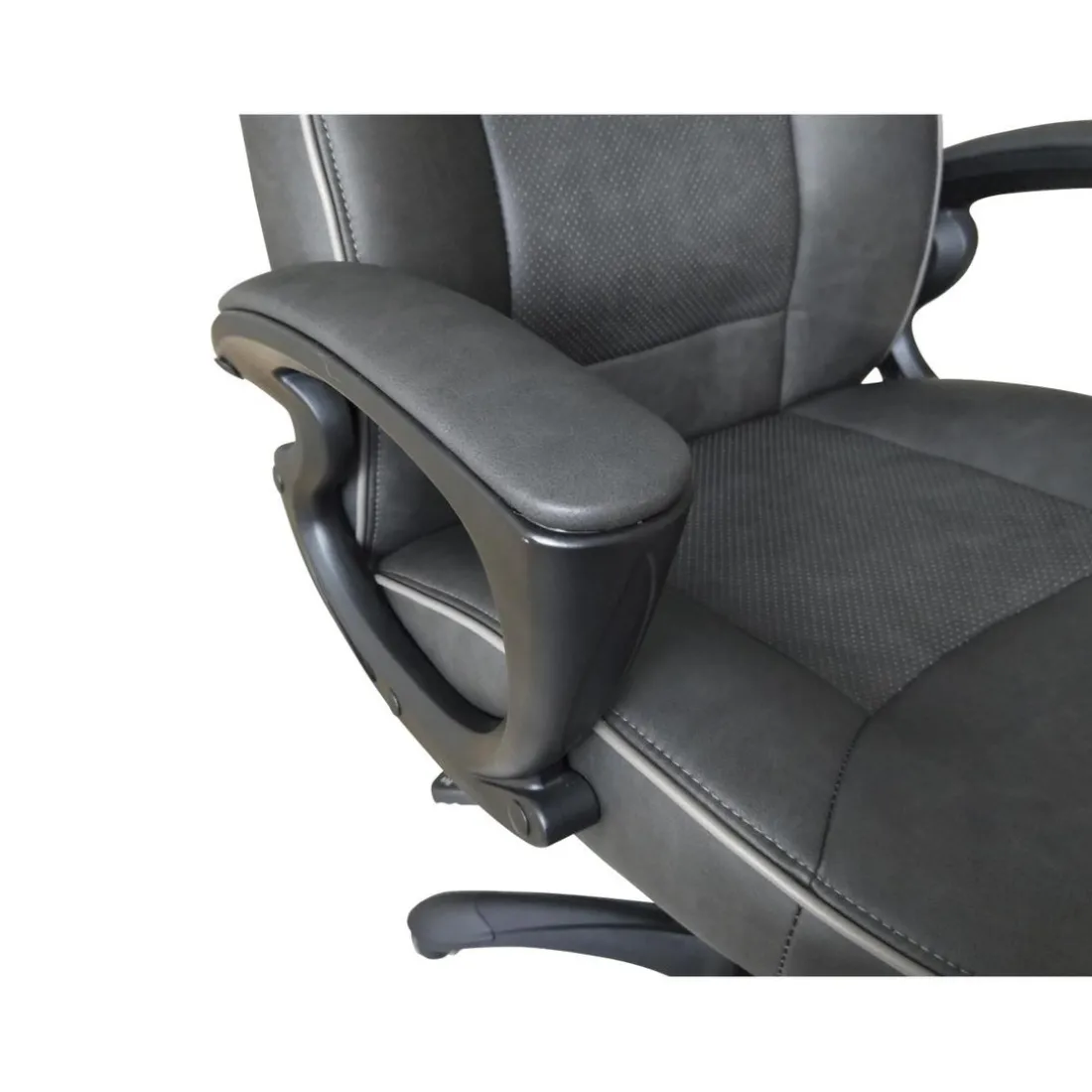 Chaise de Bureau à Hauteur Réglable Noir et Gris