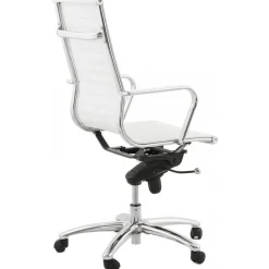 Chaise de Bureau blanc et chromé CHARMO