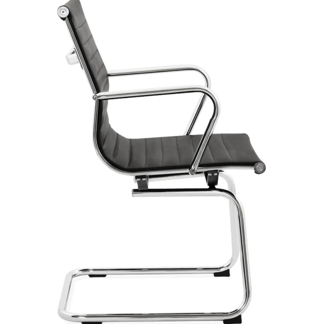 Chaise de bureau design 'GIGA' en matière synthétique noire