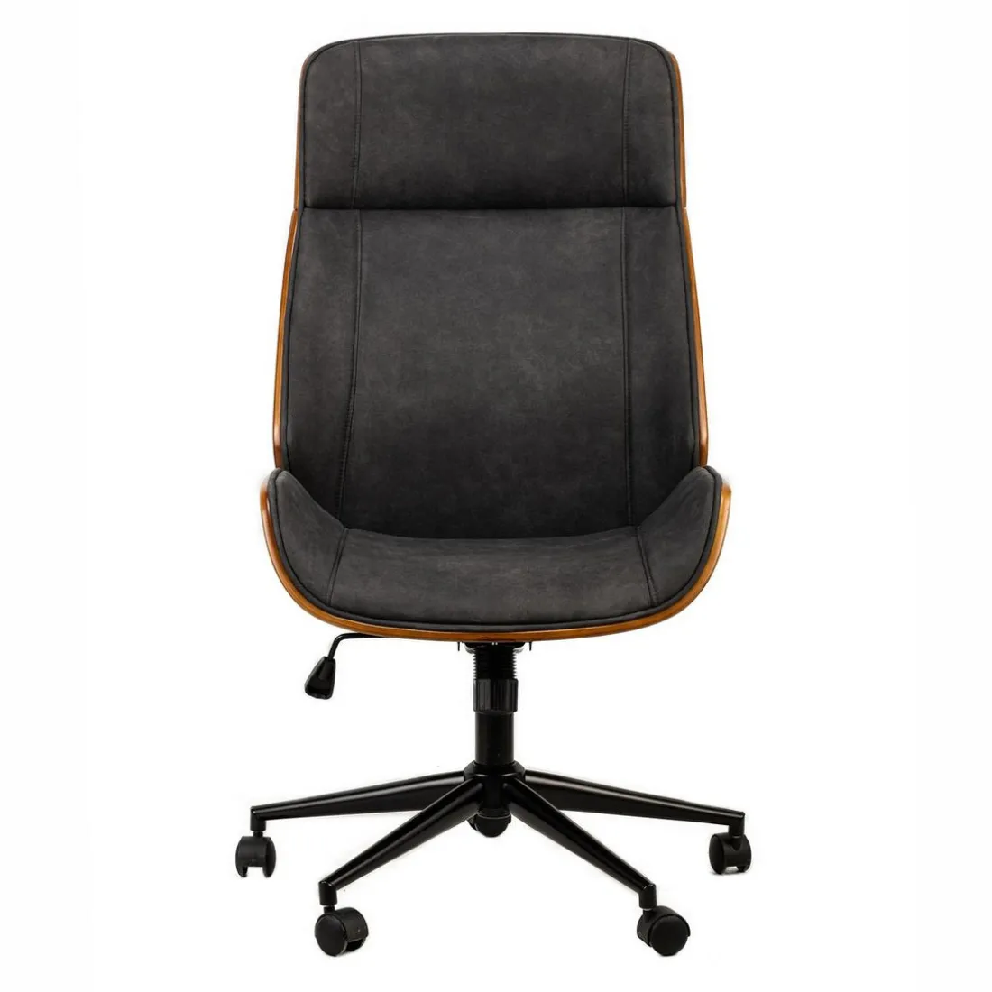 Chaise de Bureau Design Reglable en Bois Noir