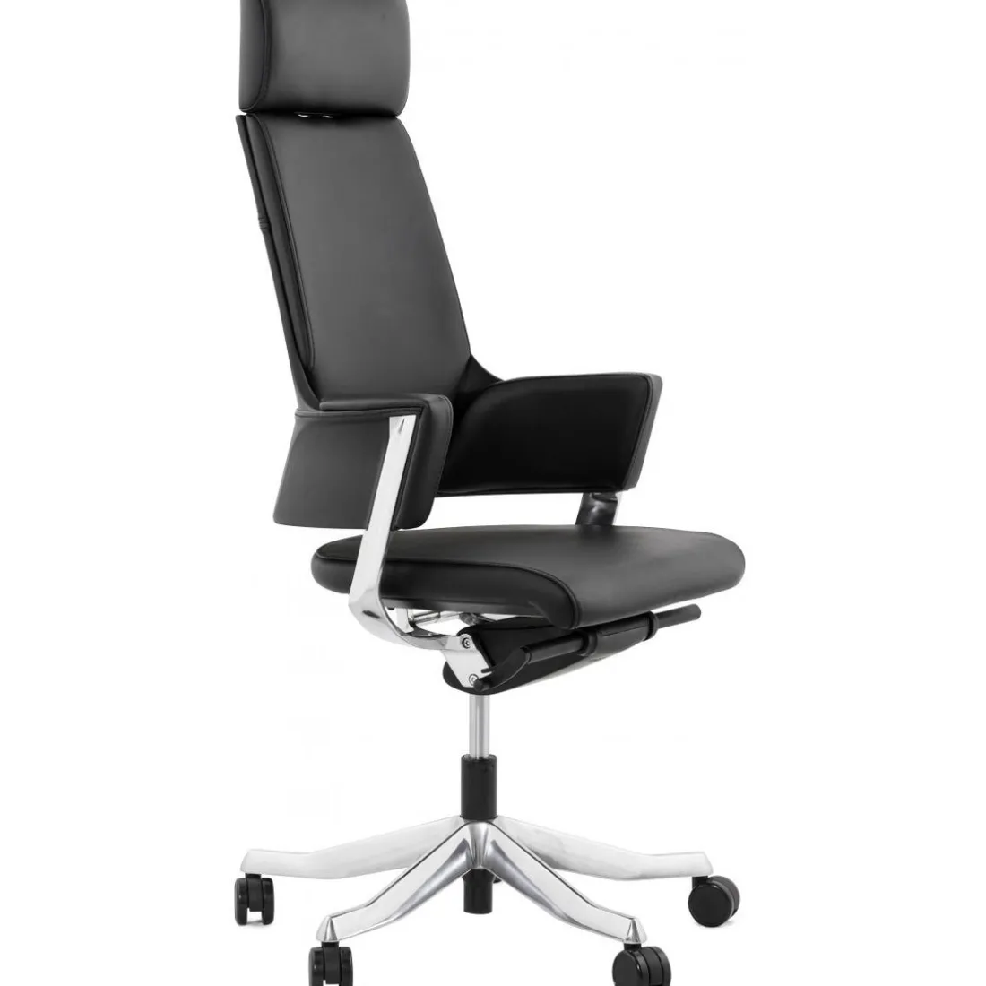 Chaise de bureau ergonomique cuir noir IVY