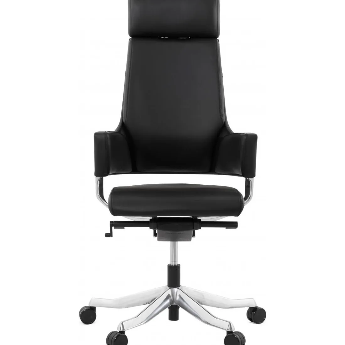 Chaise de bureau ergonomique cuir noir IVY