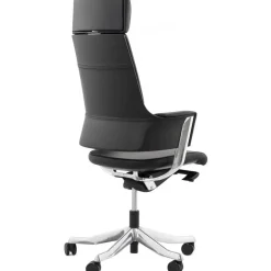 Chaise de bureau ergonomique cuir noir IVY