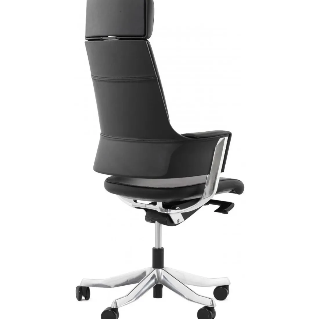 Chaise de bureau ergonomique cuir noir IVY