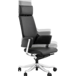 Chaise de bureau ergonomique cuir noir IVY