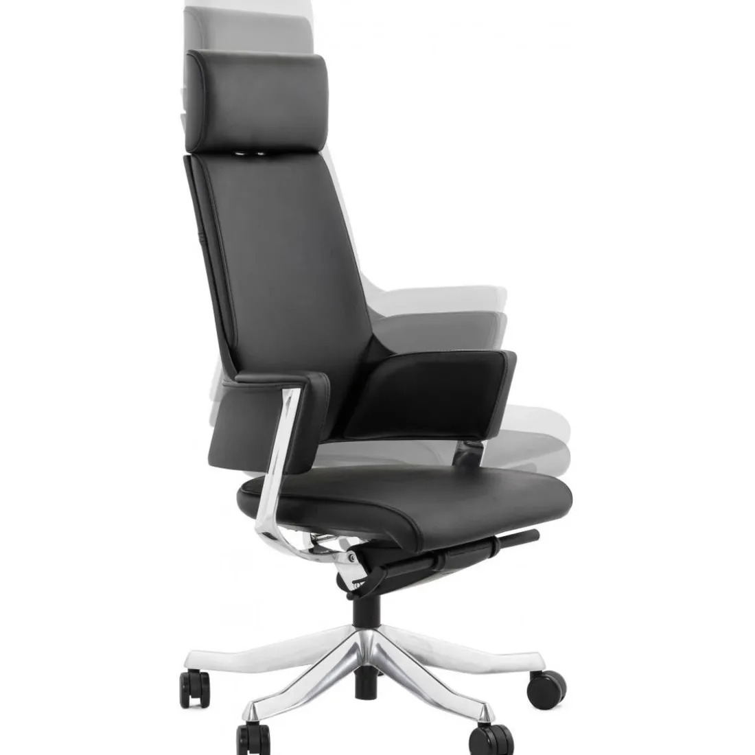 Chaise de bureau ergonomique cuir noir IVY