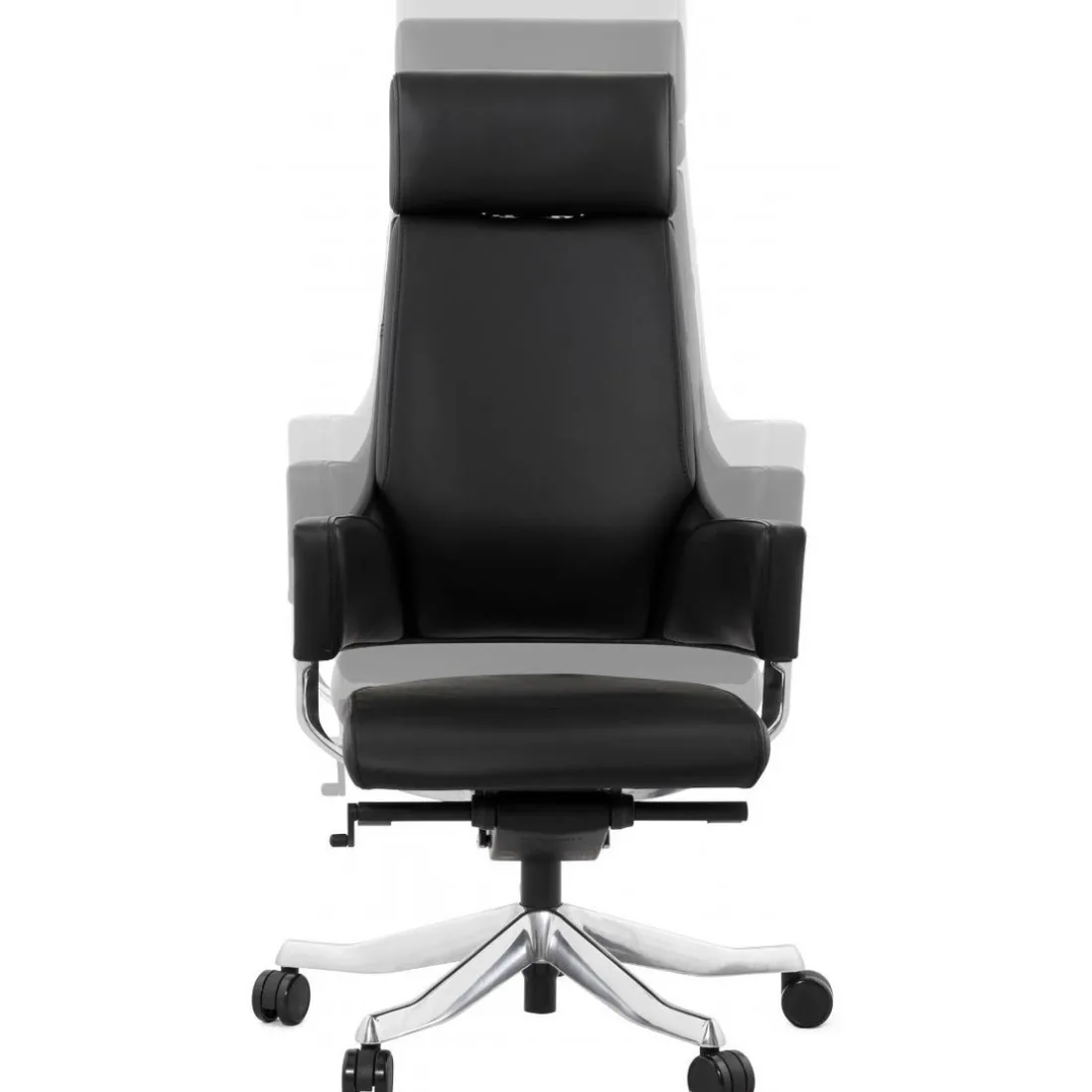 Chaise de bureau ergonomique cuir noir IVY