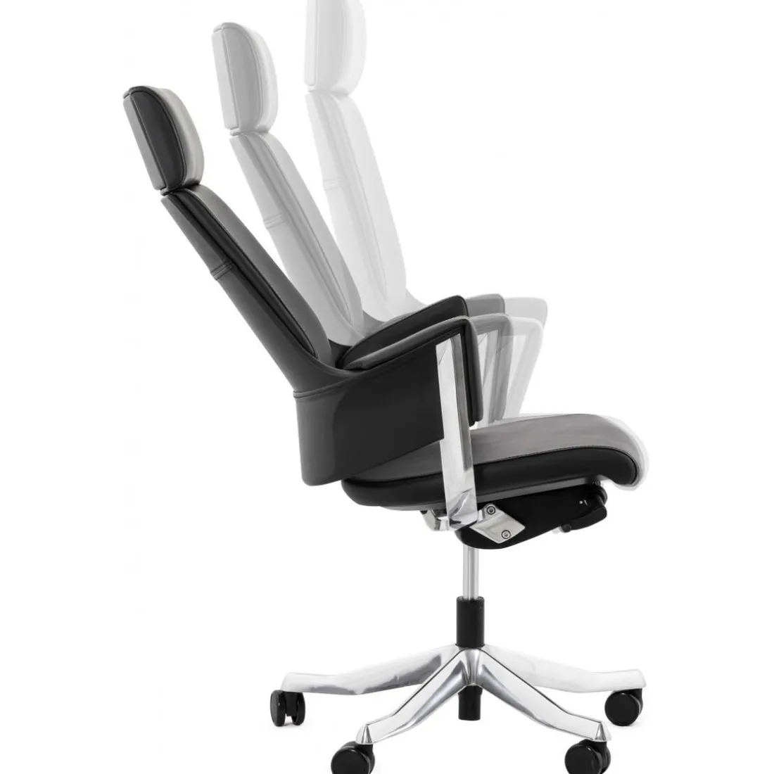 Chaise de bureau ergonomique cuir noir IVY