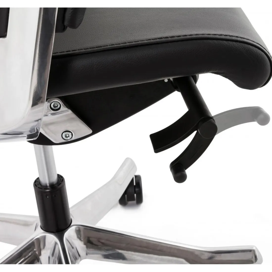 Chaise de bureau ergonomique cuir noir IVY