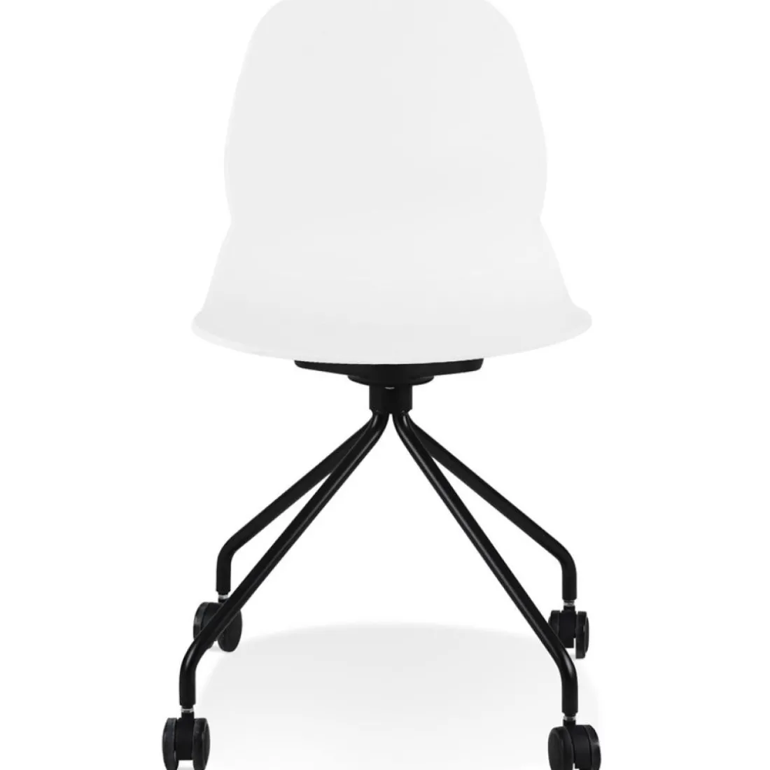 Chaise de bureau 'NADIA' blanche sur roulettes