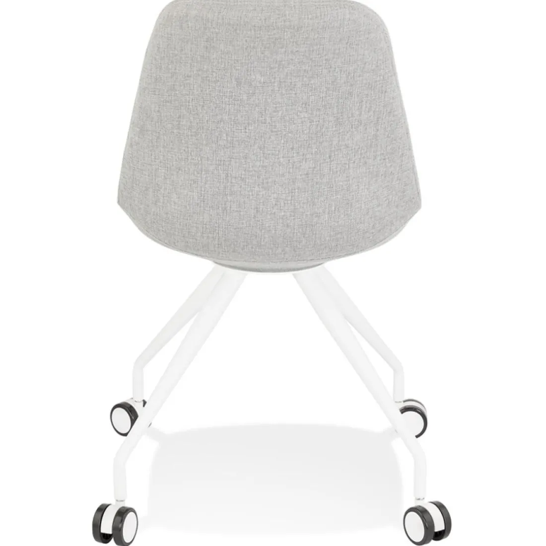 Chaise de bureau sur roulettes 'SNAP' en tissu gris structure en métal blanc