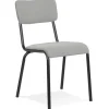 Chaise de cuisine 'CLUSAZ' en velours gris classique empilable