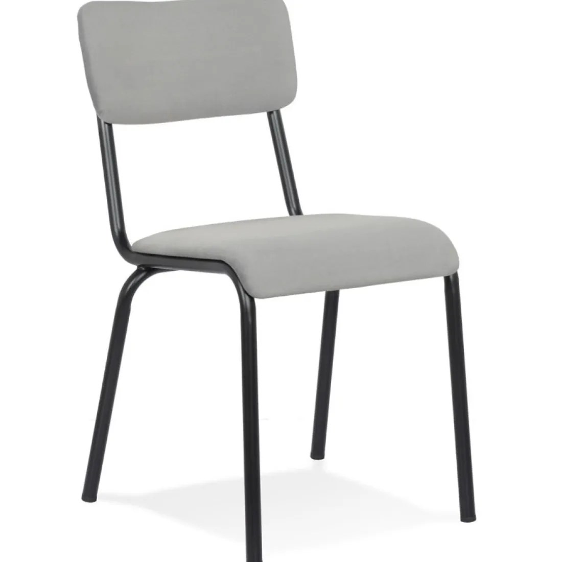 Chaise de cuisine 'CLUSAZ' en velours gris classique empilable