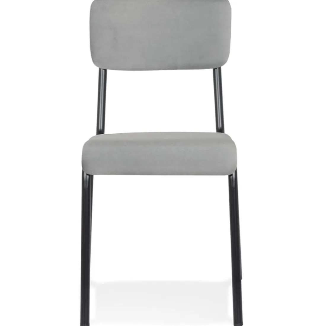 Chaise de cuisine 'CLUSAZ' en velours gris classique empilable
