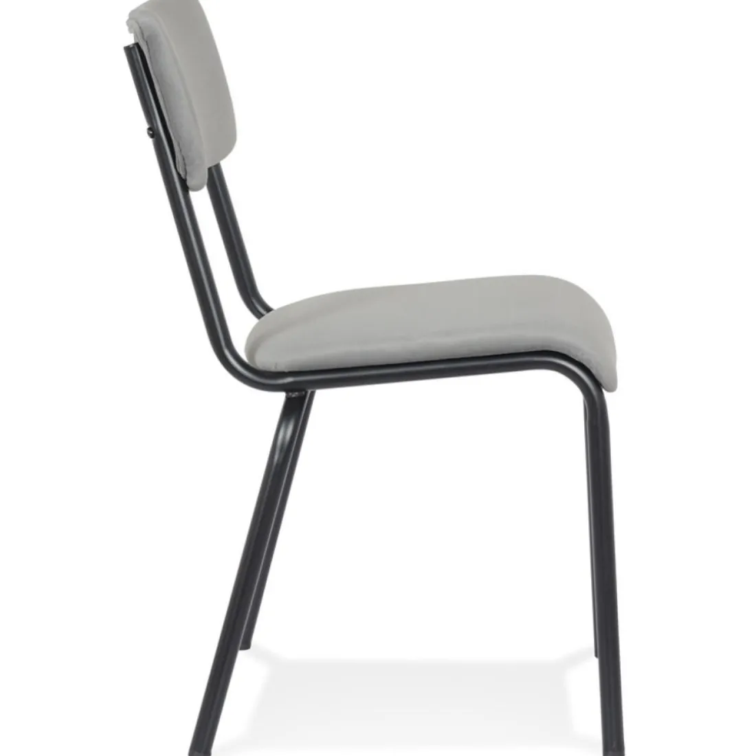 Chaise de cuisine 'CLUSAZ' en velours gris classique empilable