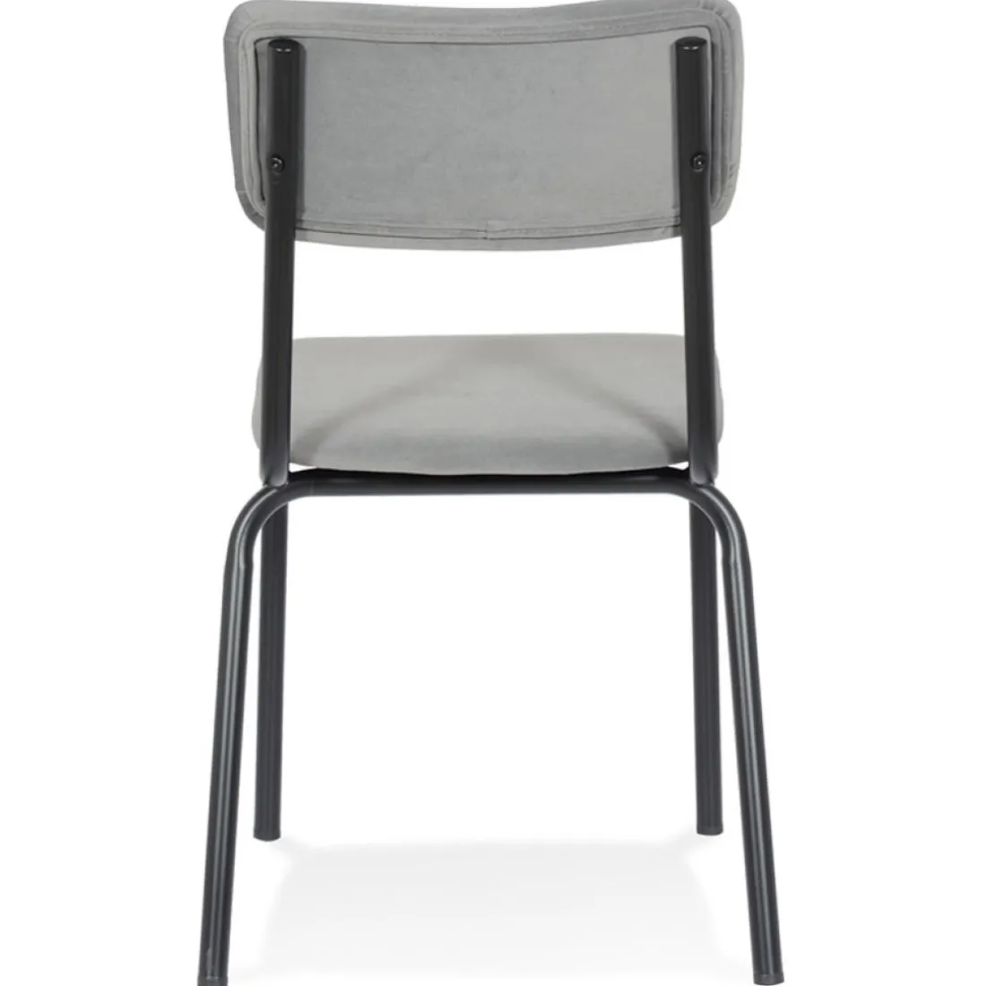 Chaise de cuisine 'CLUSAZ' en velours gris classique empilable
