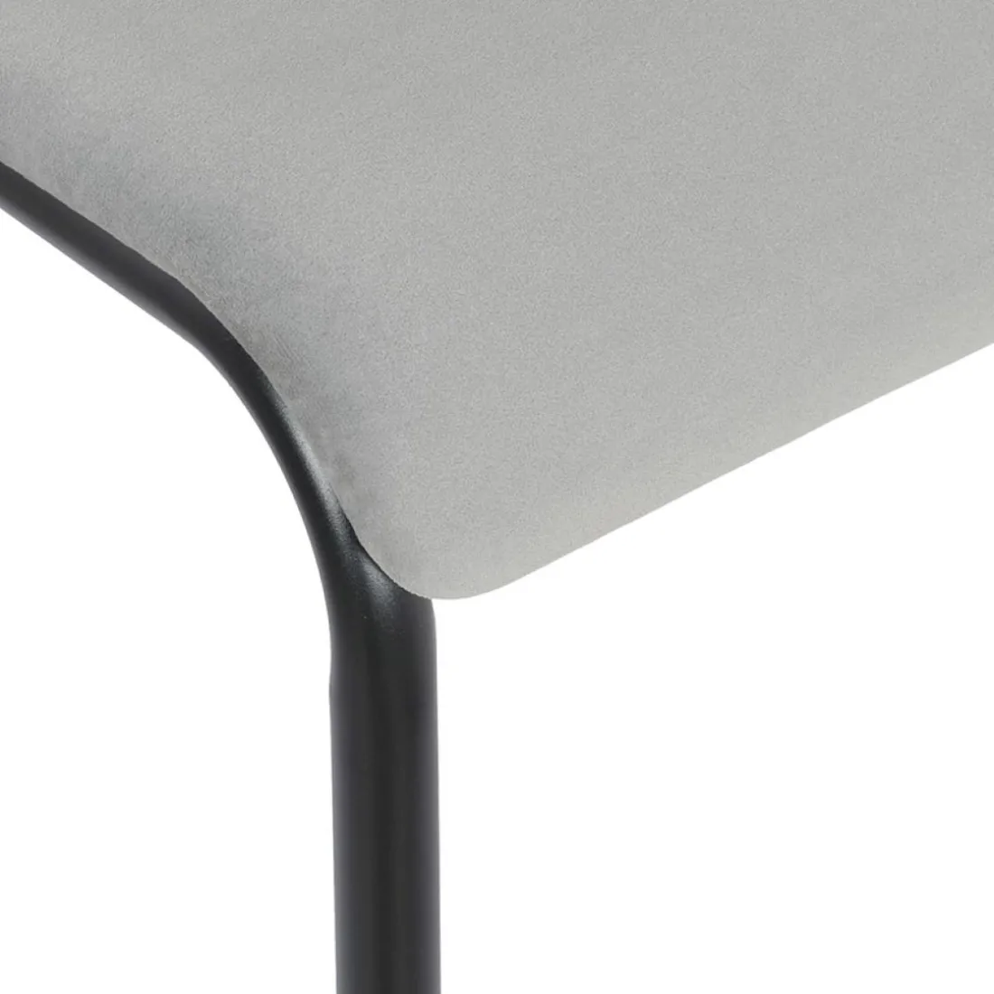 Chaise de cuisine 'CLUSAZ' en velours gris classique empilable