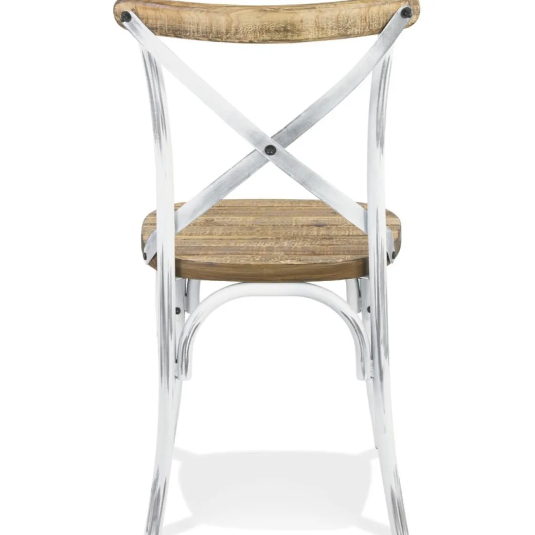 Chaise de cuisine 'RANCH' en bois finition Noyer effet vieilli