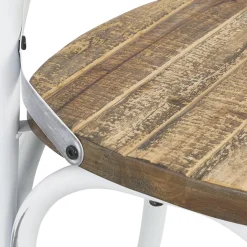 Chaise de cuisine 'RANCH' en bois finition Noyer effet vieilli