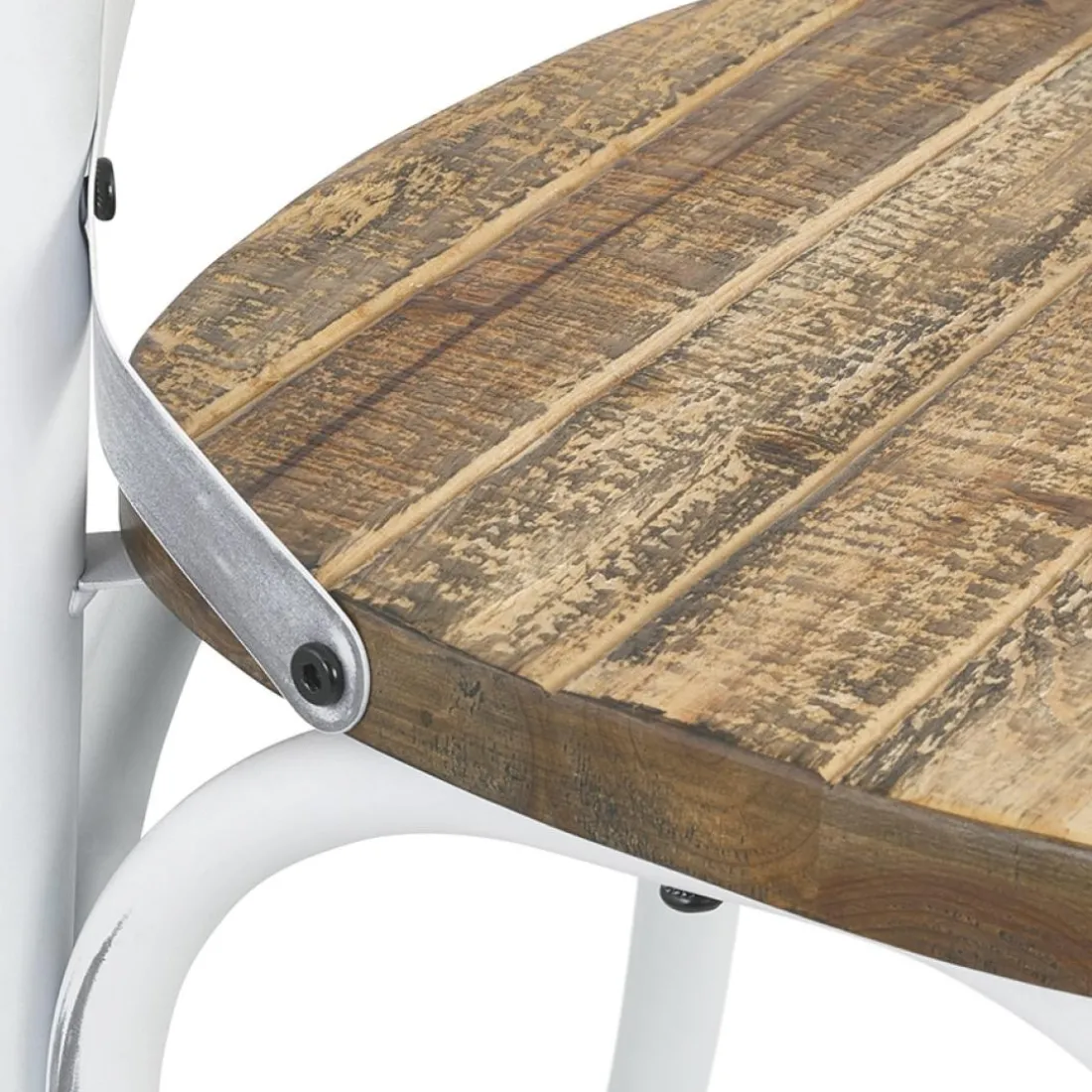 Chaise de cuisine 'RANCH' en bois finition Noyer effet vieilli
