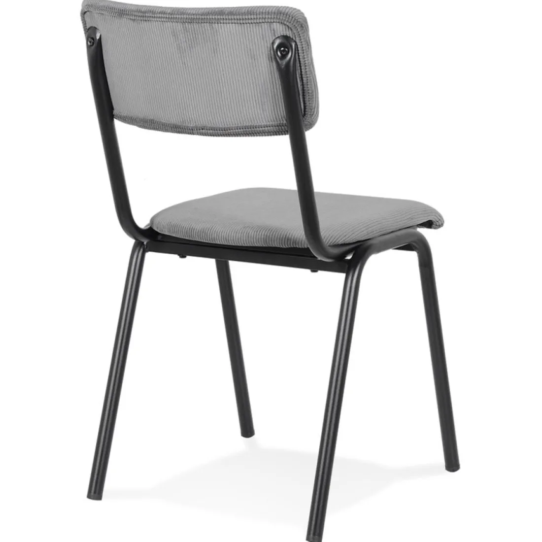 Chaise de cuisine 'VANINA' en tissu côtelé gris foncé