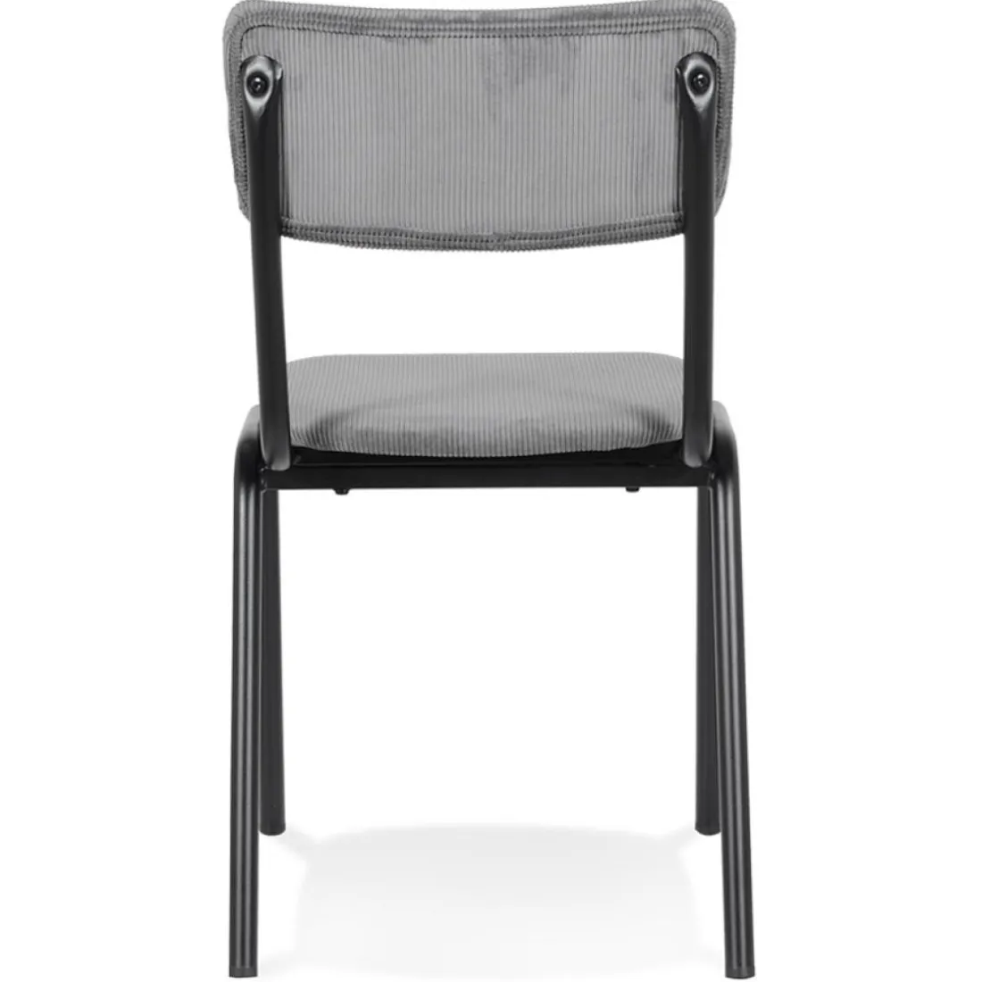 Chaise de cuisine 'VANINA' en tissu côtelé gris foncé