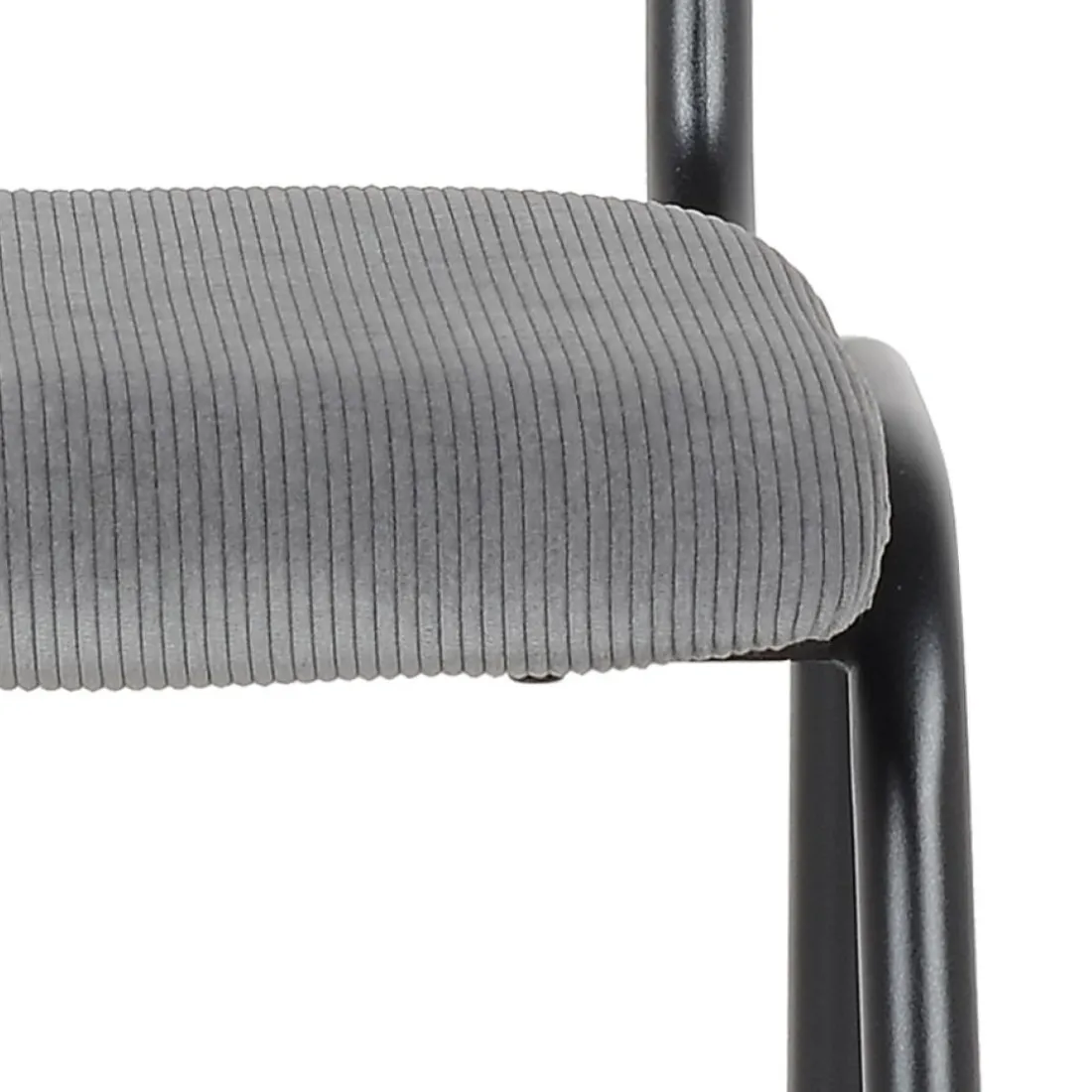 Chaise de cuisine 'VANINA' en tissu côtelé gris foncé