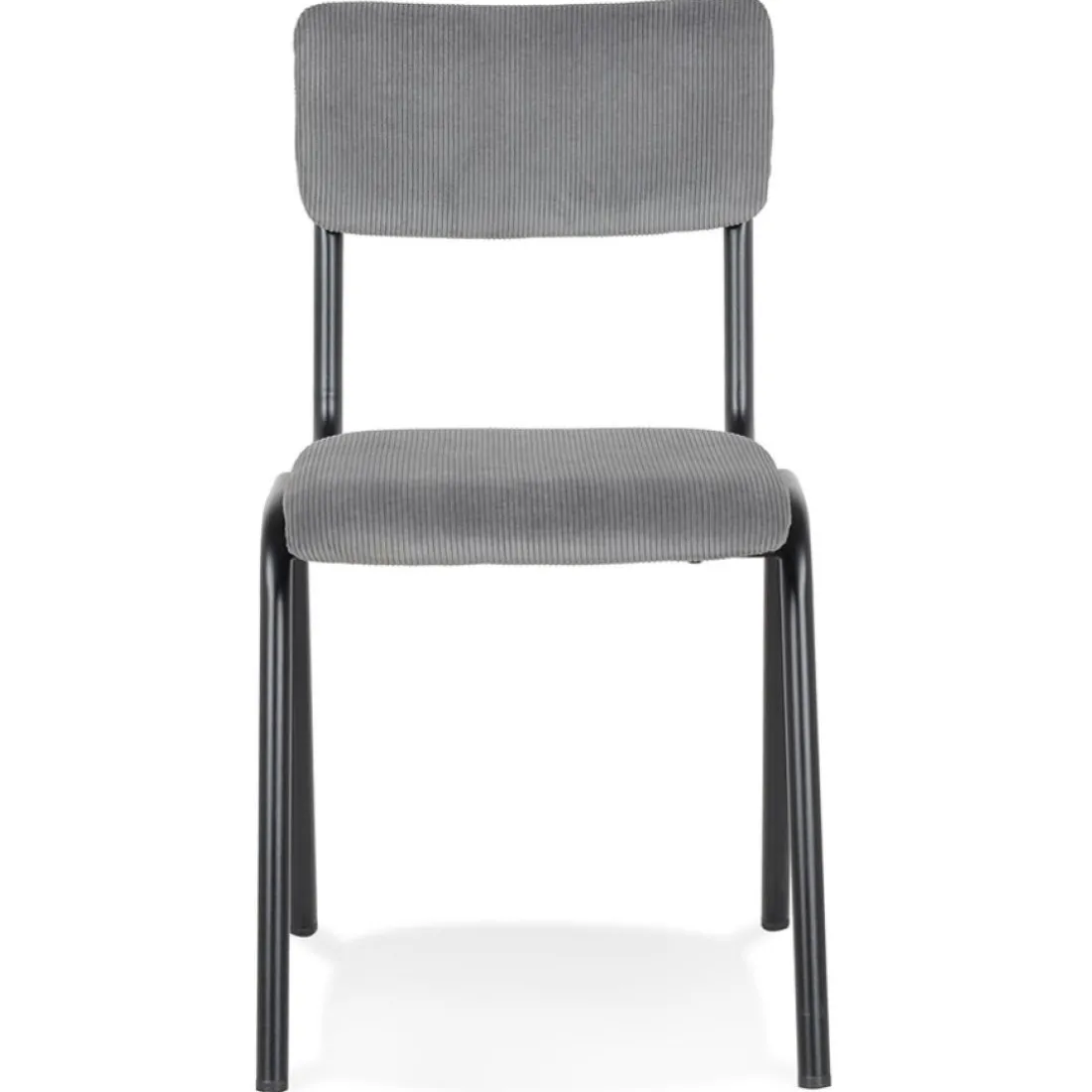 Chaise de cuisine 'VANINA' en tissu côtelé gris foncé