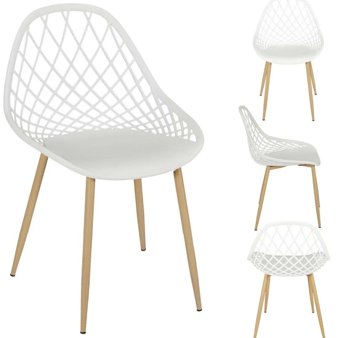 Chaise de Jardin Croisillons Blanc