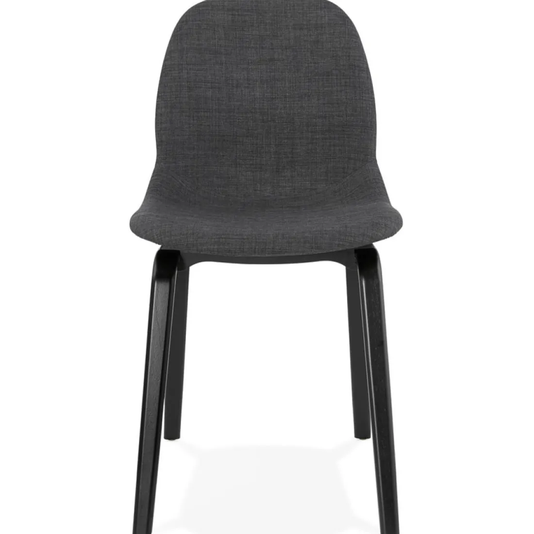 Chaise de salle à manger 'CELTIK' en tissu gris et pieds en bois noir