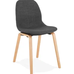Chaise de salle à manger 'CELTIK' en tissu gris style scandinave