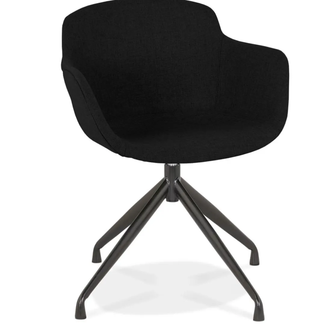 Chaise design avec accoudoirs 'SWAN' en tissu noir